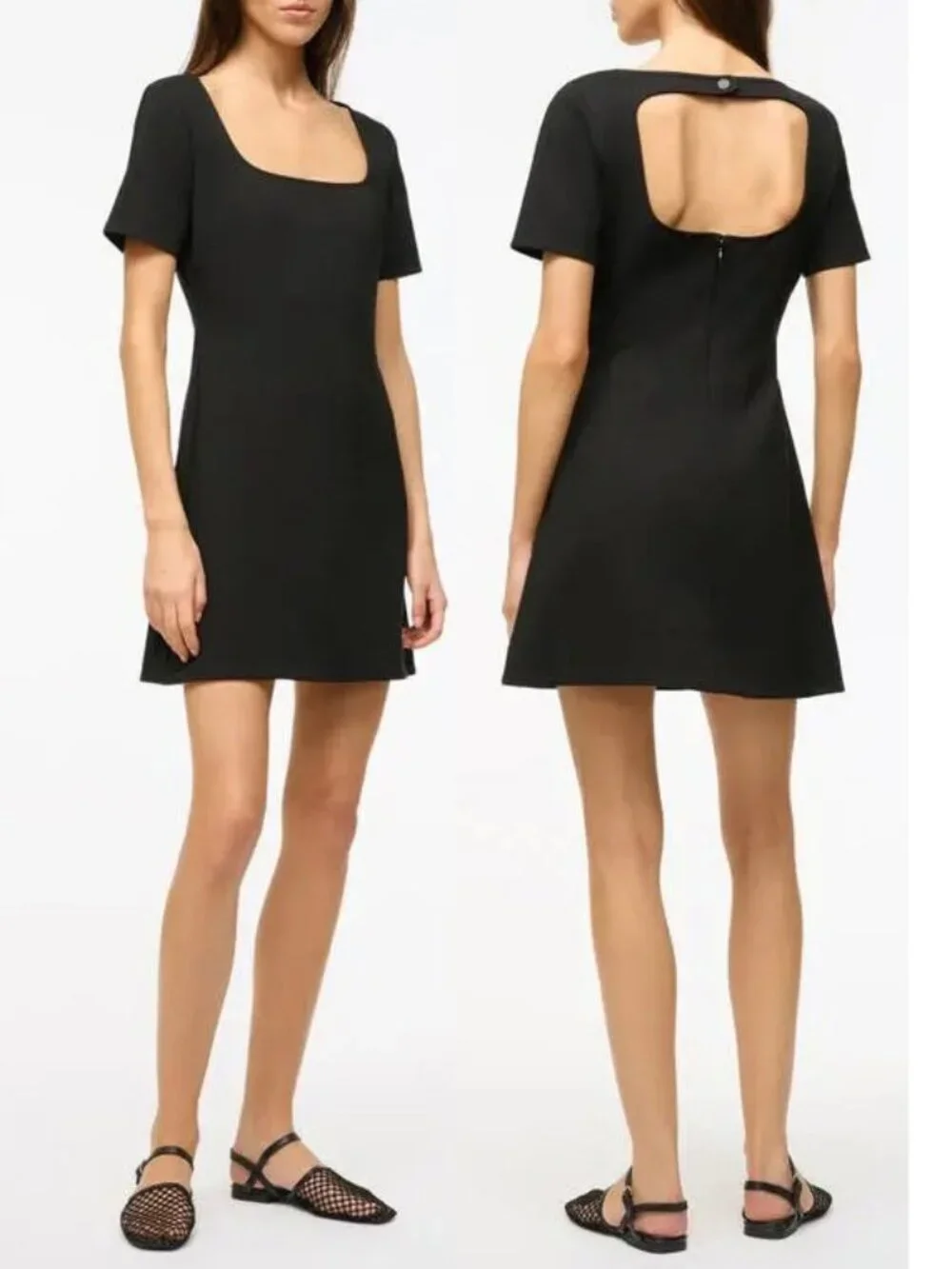 staud black stern mini dress STAUD, Gwen Mini Dress in Black, Size 10